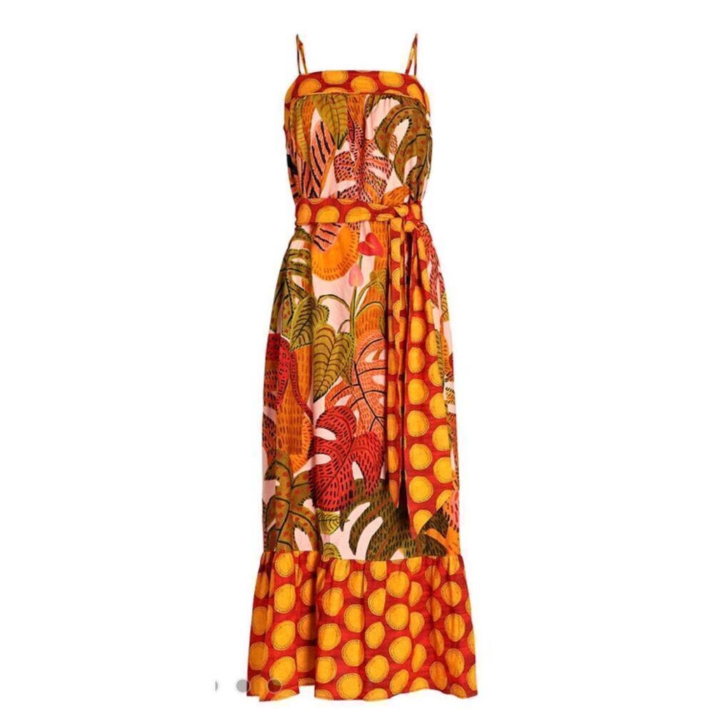 NWT Farm Rio Dress Maxi Belted Floral - Picture 2 of 16